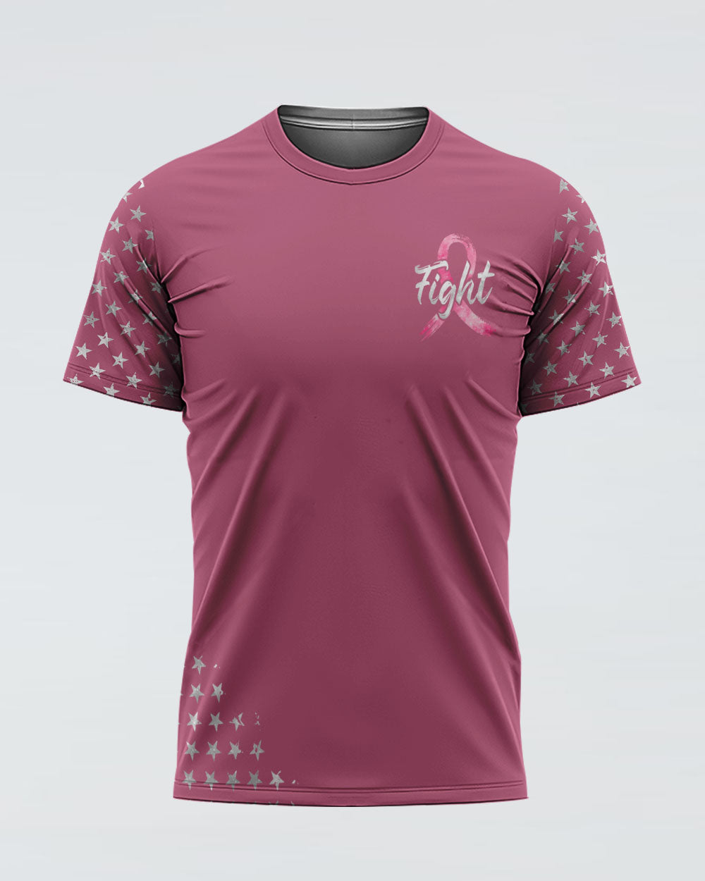 Fight Ribbon Silver Galaxy Flag Women's Breast Cancer Awareness Tshirt