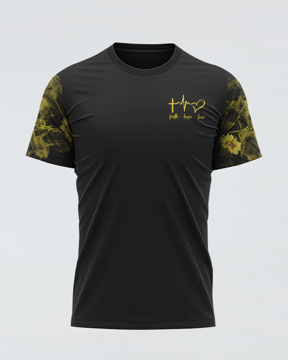 Sunflower Heart Cross Smoke Women's Christian Tshirt