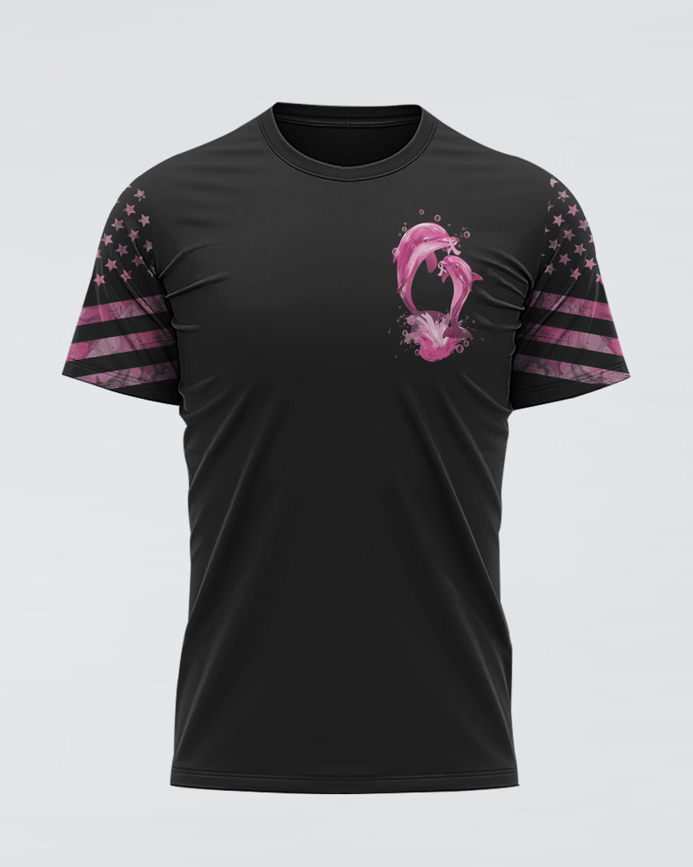 Fight Flag Dolphin Women's Breast Cancer Awareness Tshirt