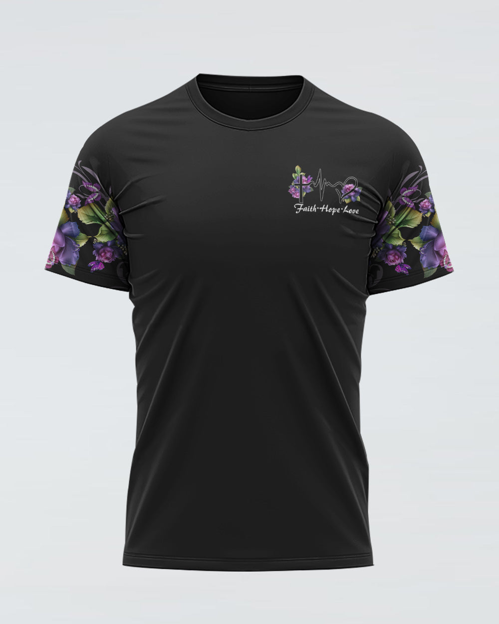 Faith Rose Wood Cross Smoke Women's Christian Tshirt