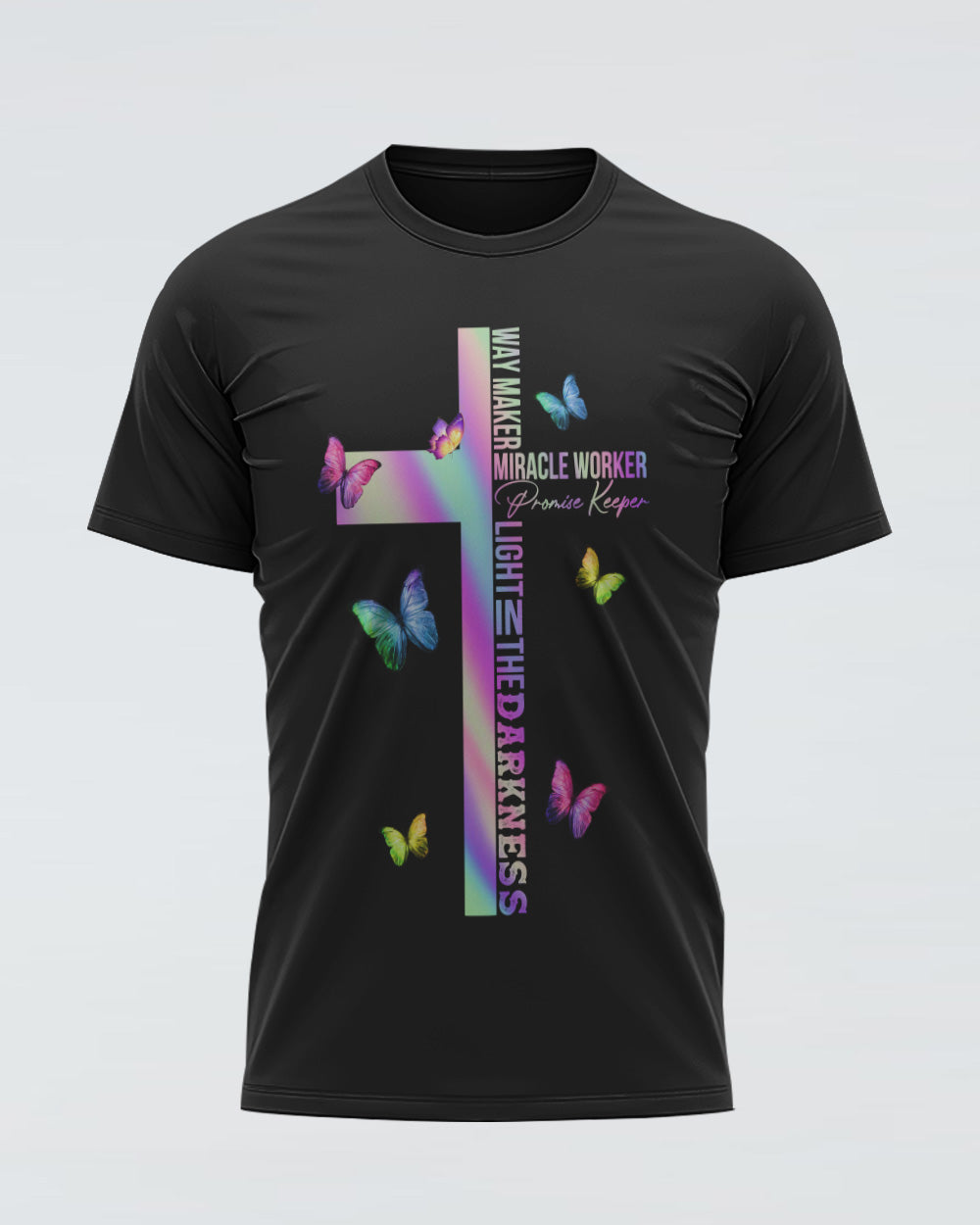 Way Maker Miracle Worker Colorful Butterfly Women's Christian Tshirt