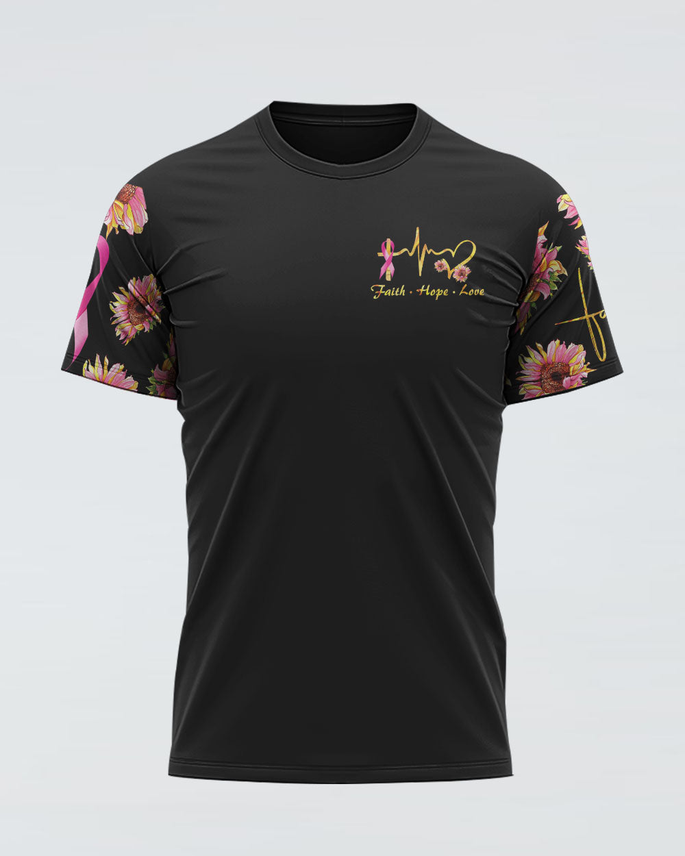 Faith Sunflower Smoke Ribbon Women's Christian Tshirt