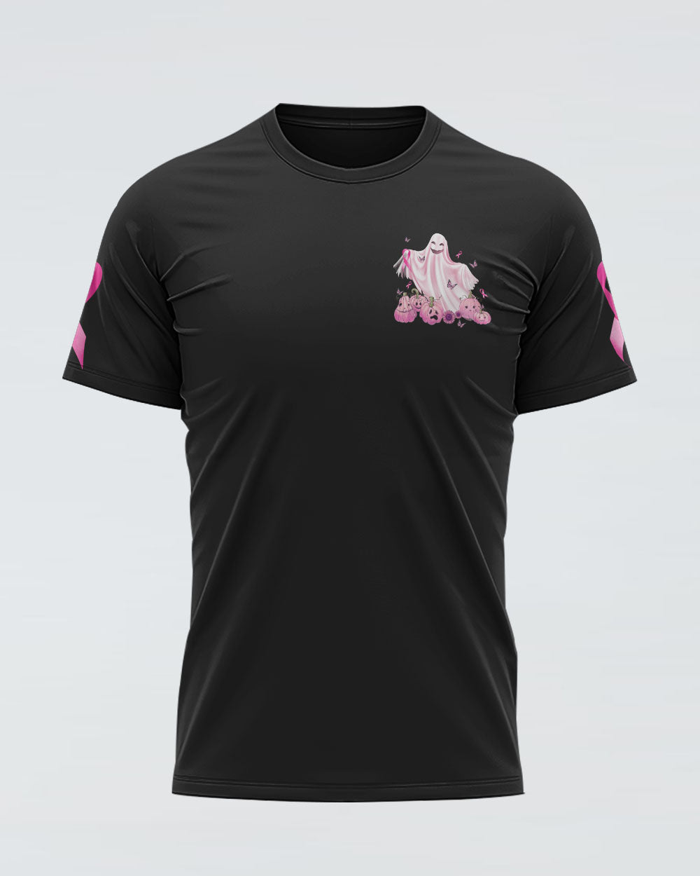 No One Fights Alone Boo Halloween Women's Breast Cancer Awareness Tshirt