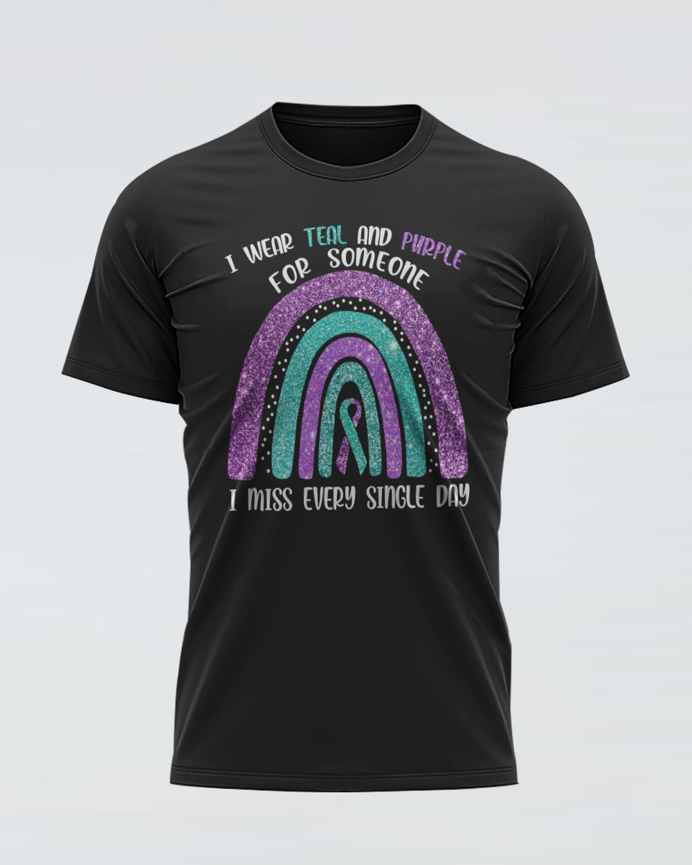 I Wear Teal And Purple For Someone Rainbow Women's Suicide Prevention Awareness Tshirt