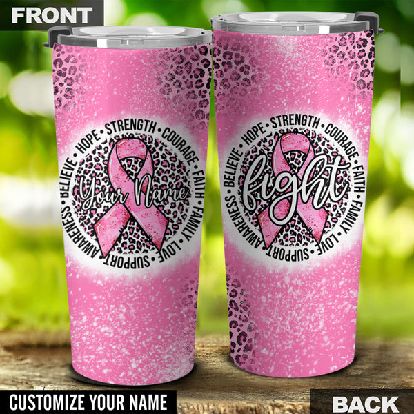 Breast Cancer Awareness  Personalized Fight Cancer Circle Tumbler - Tlno0210214ki